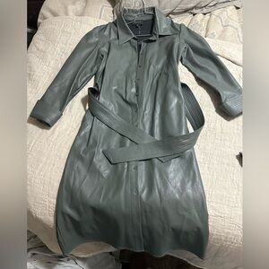 Gracia faux leather shirt dress